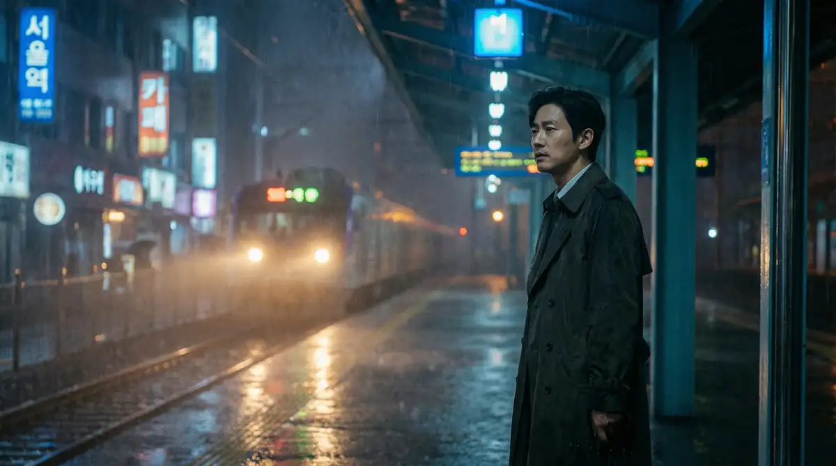 韩国伦理电影经典场景 - 雨夜车站，丝瓜视频 馆藏影像